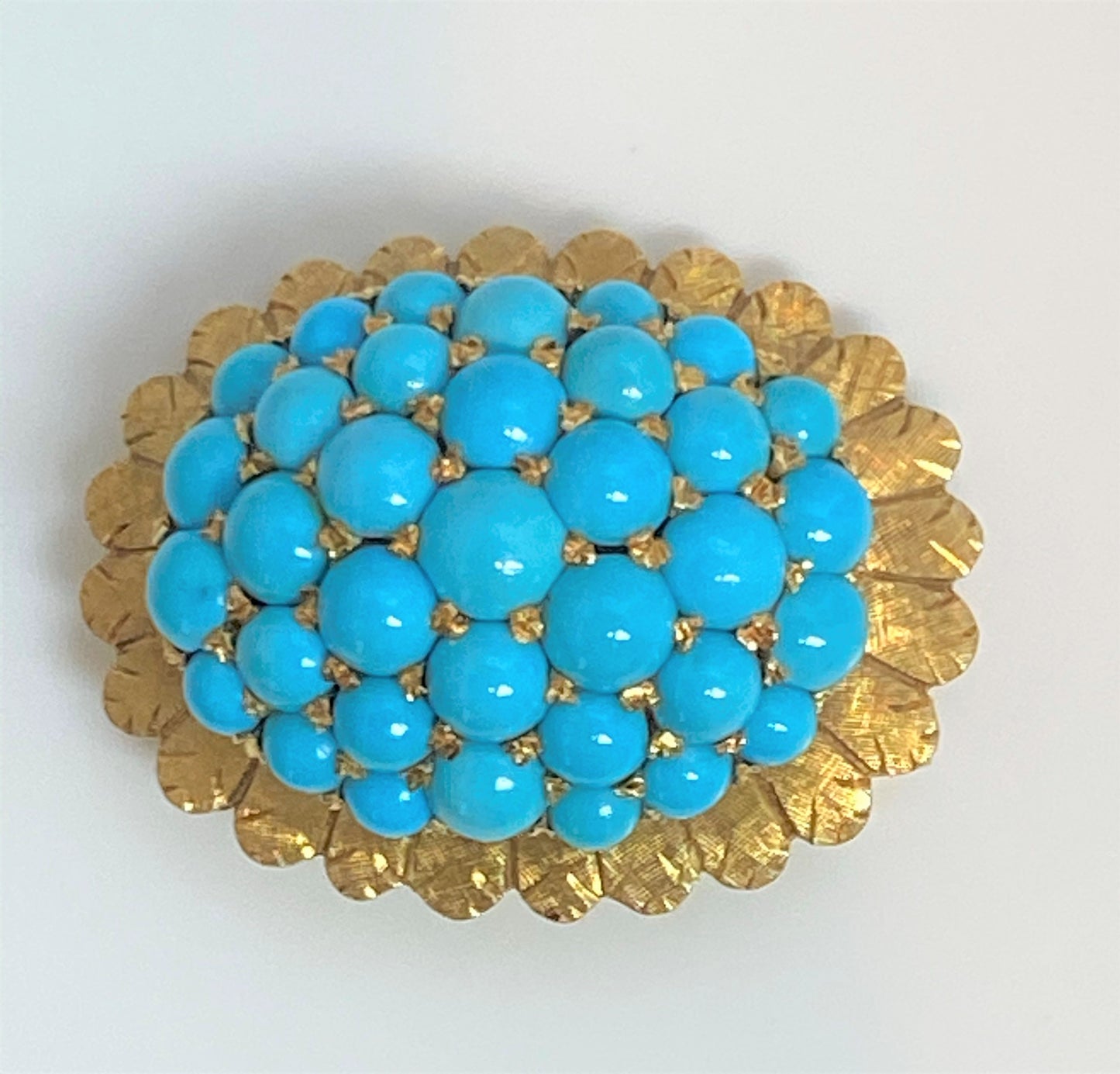 18K Turquoise Brooch/Earring SET - VINTAGE