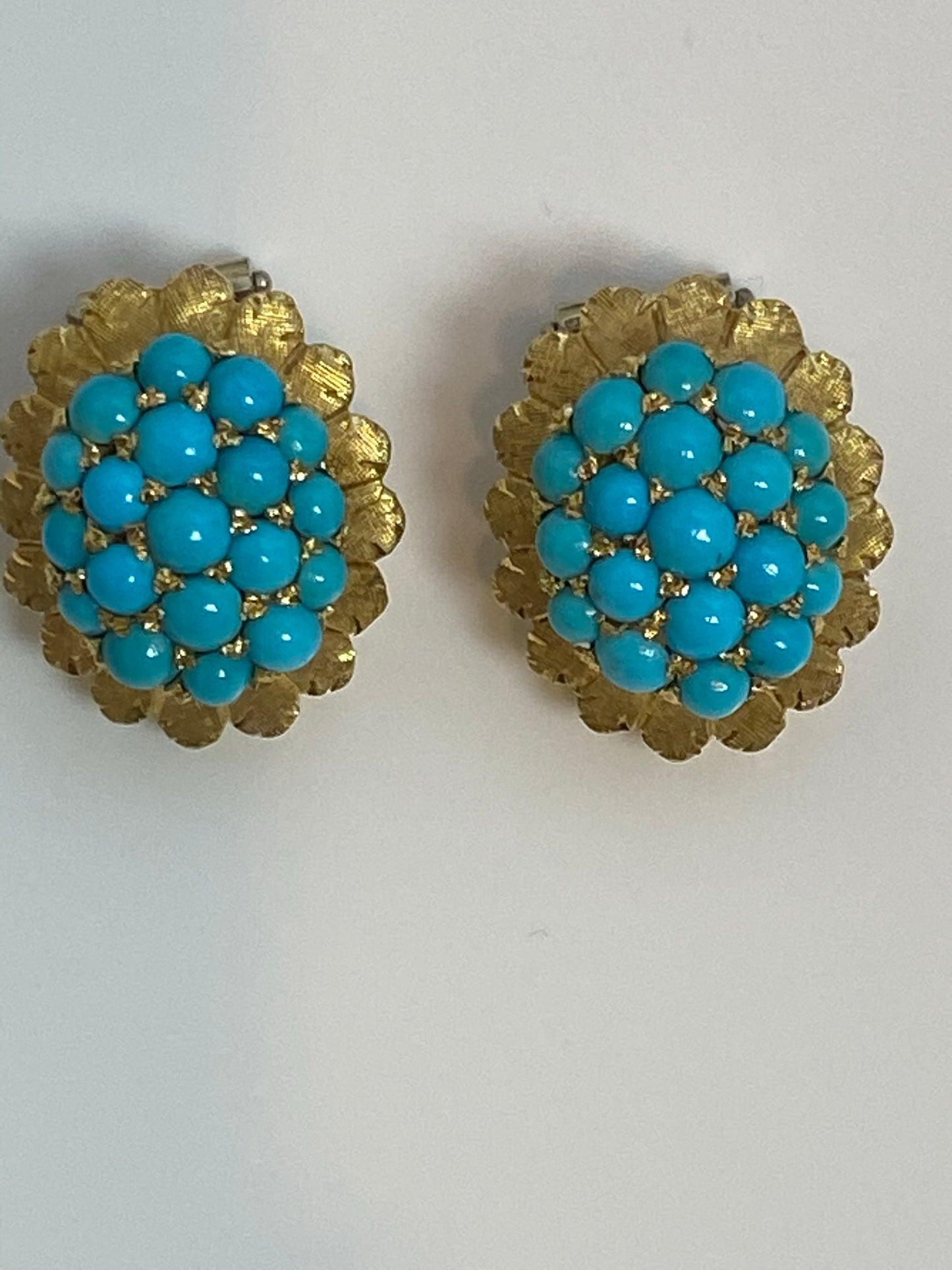 18K Turquoise Brooch/Earring SET - VINTAGE