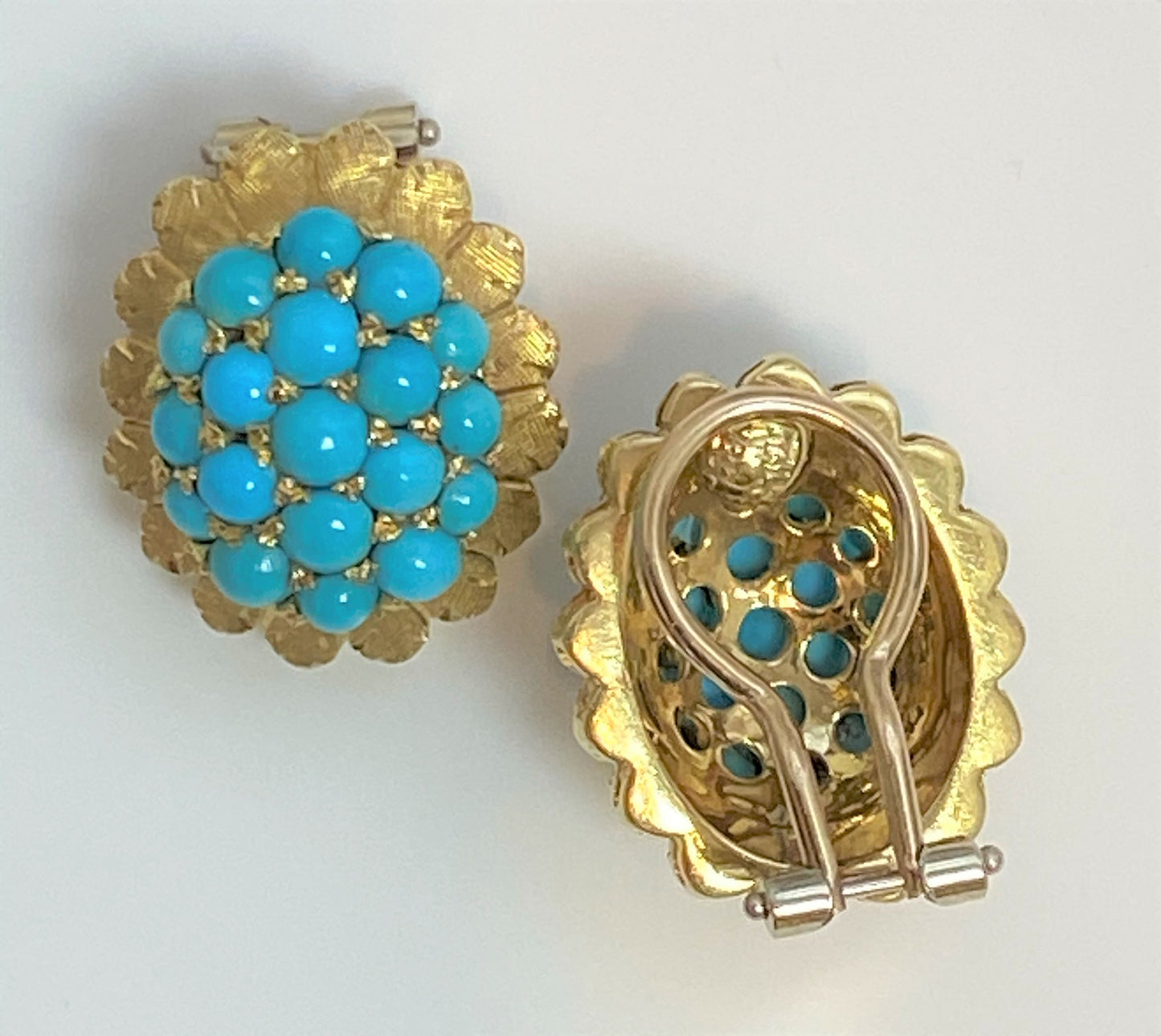 18K Turquoise Brooch/Earring SET - VINTAGE