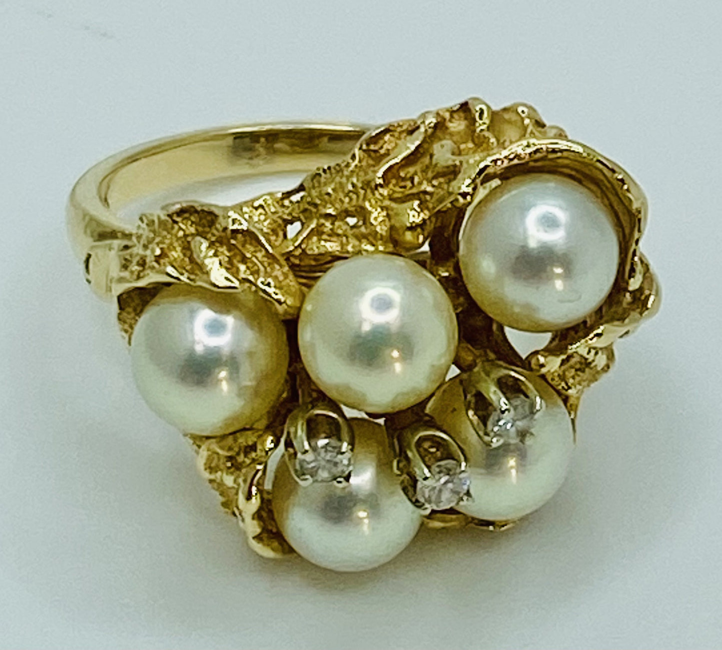 14K Pearl and Diamond Ring VINTAGE