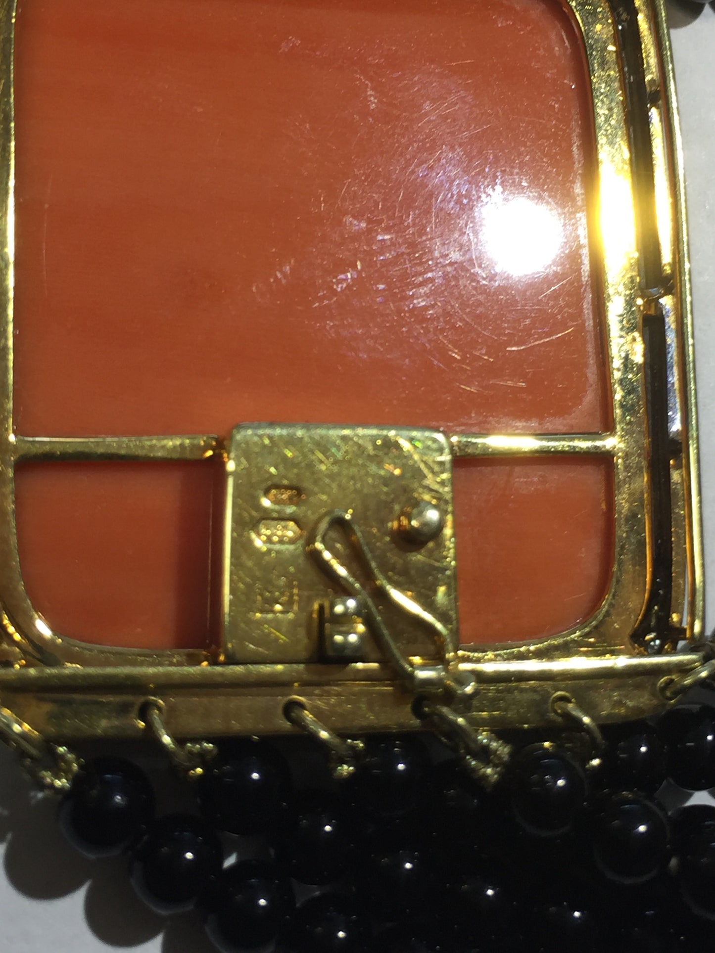 14K AKOYA Pearl, Onyx, Coral & Diamond Necklace