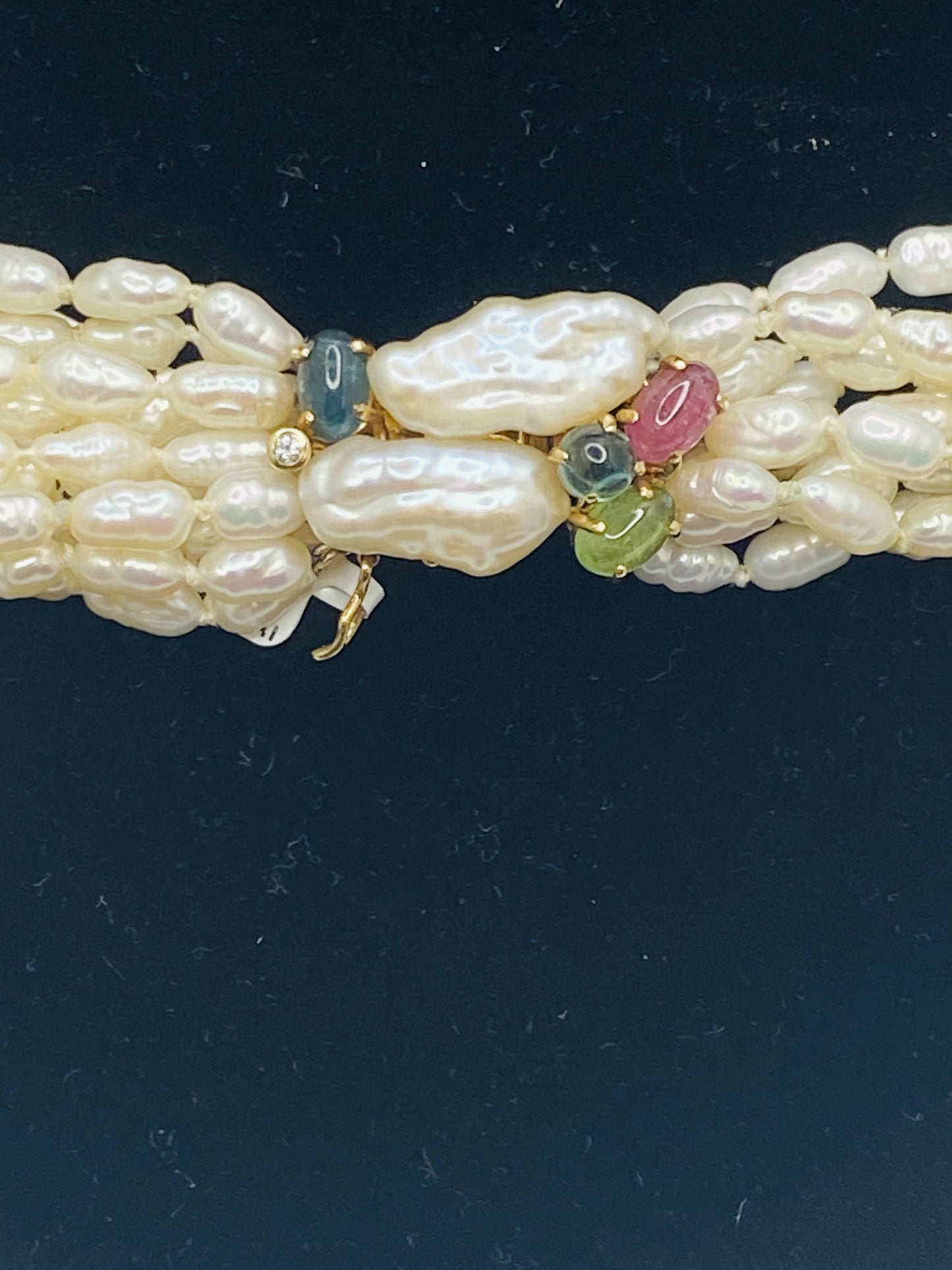 Baroque Freshwater Pearls with Tourmaline Clasp