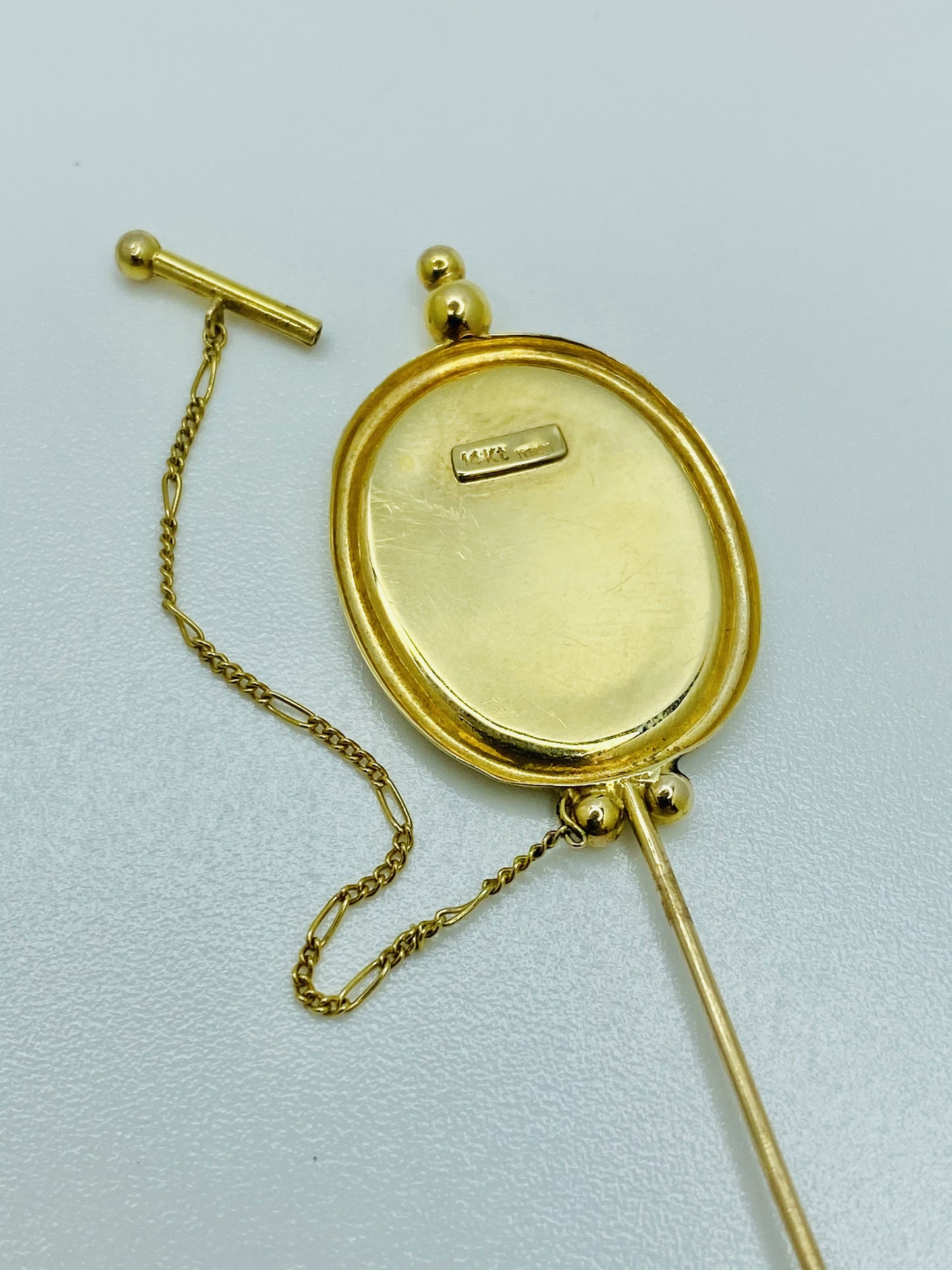 18K Italian Vintage Cameo Stick Pin