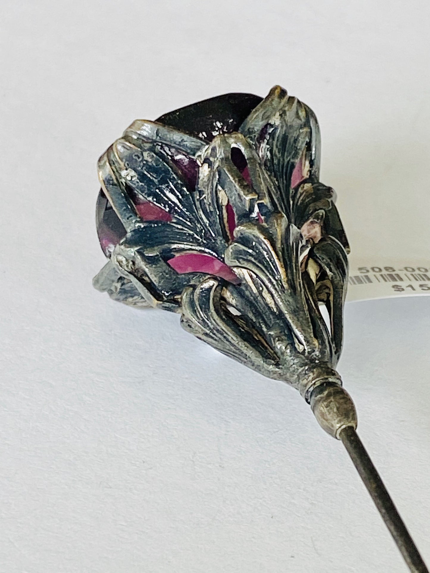 SOLD Vintage Amethyst Glass Hat Pin