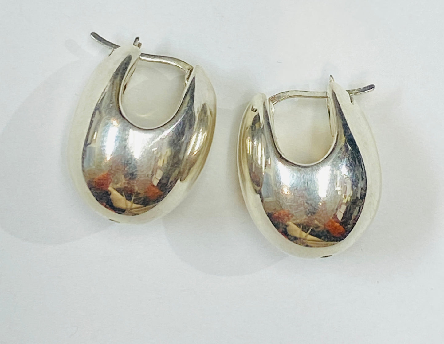Sterling Puff Earring