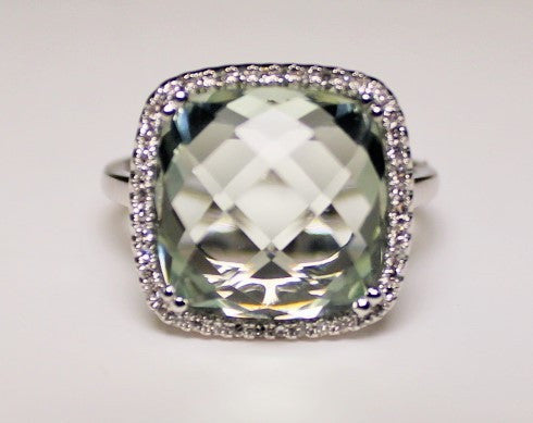 14K Amethyst & Diamond Ring