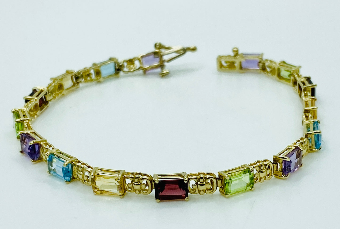 14K Multi-Color Gemstone Bracelet