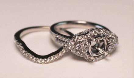 18K Semi-Mount Diamond Ring and Band SET