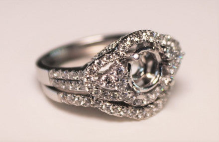 18K Semi-Mount Diamond Ring and Band SET