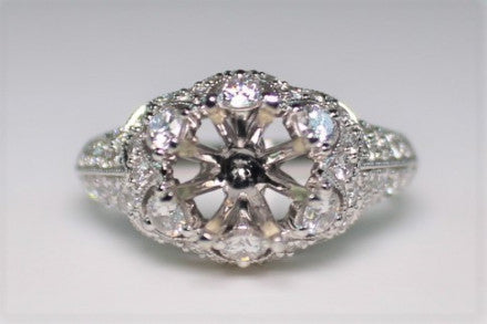 18K Semi-Mount Diamond Engagement Ring