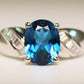 18K Blue Topaz & Diamond Ring