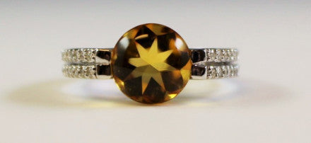 18K Citrine & Diamond Ring