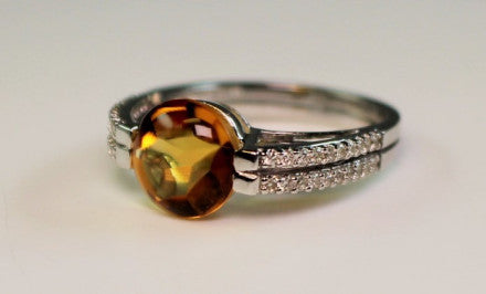 18K Citrine & Diamond Ring