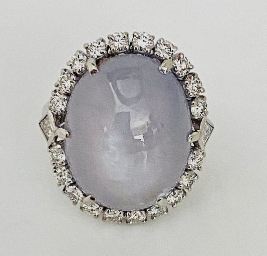 18K  Star Sapphire & Diamond Ring