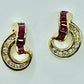14K Ruby and Diamond Earrins
