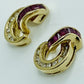 14K Ruby and Diamond Earrins