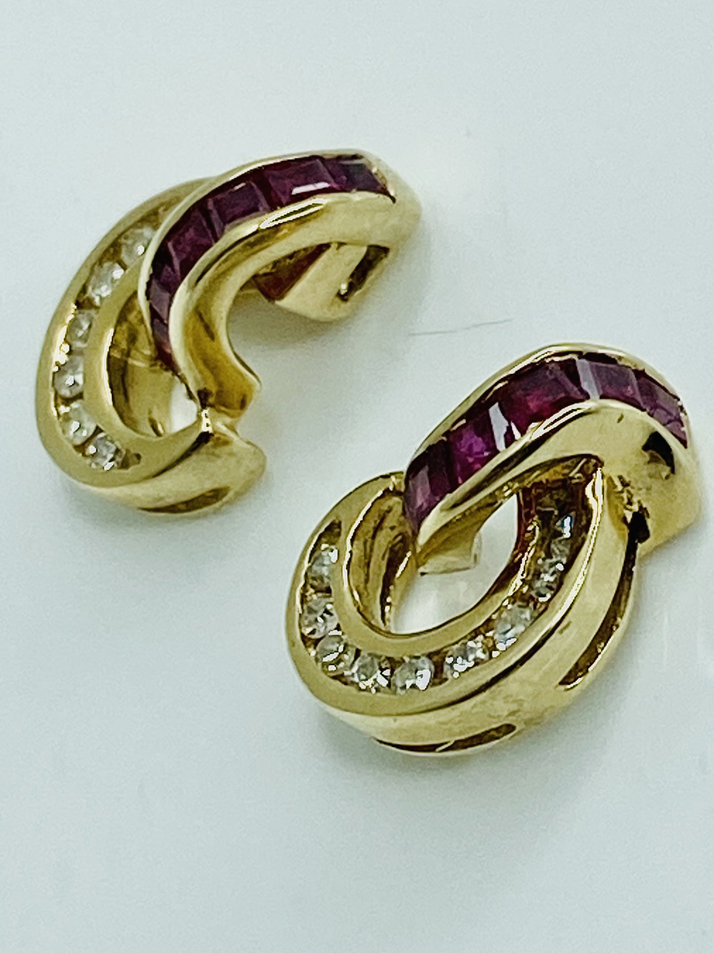 14K Ruby and Diamond Earrins