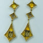 14K Citrine, Quartz and Diamond Earrings