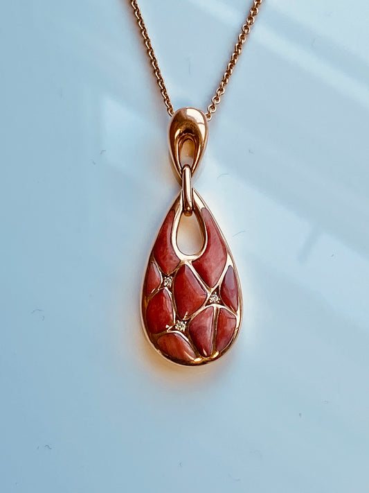 KABANA Spiny Oyster Shell and Diamond Necklace