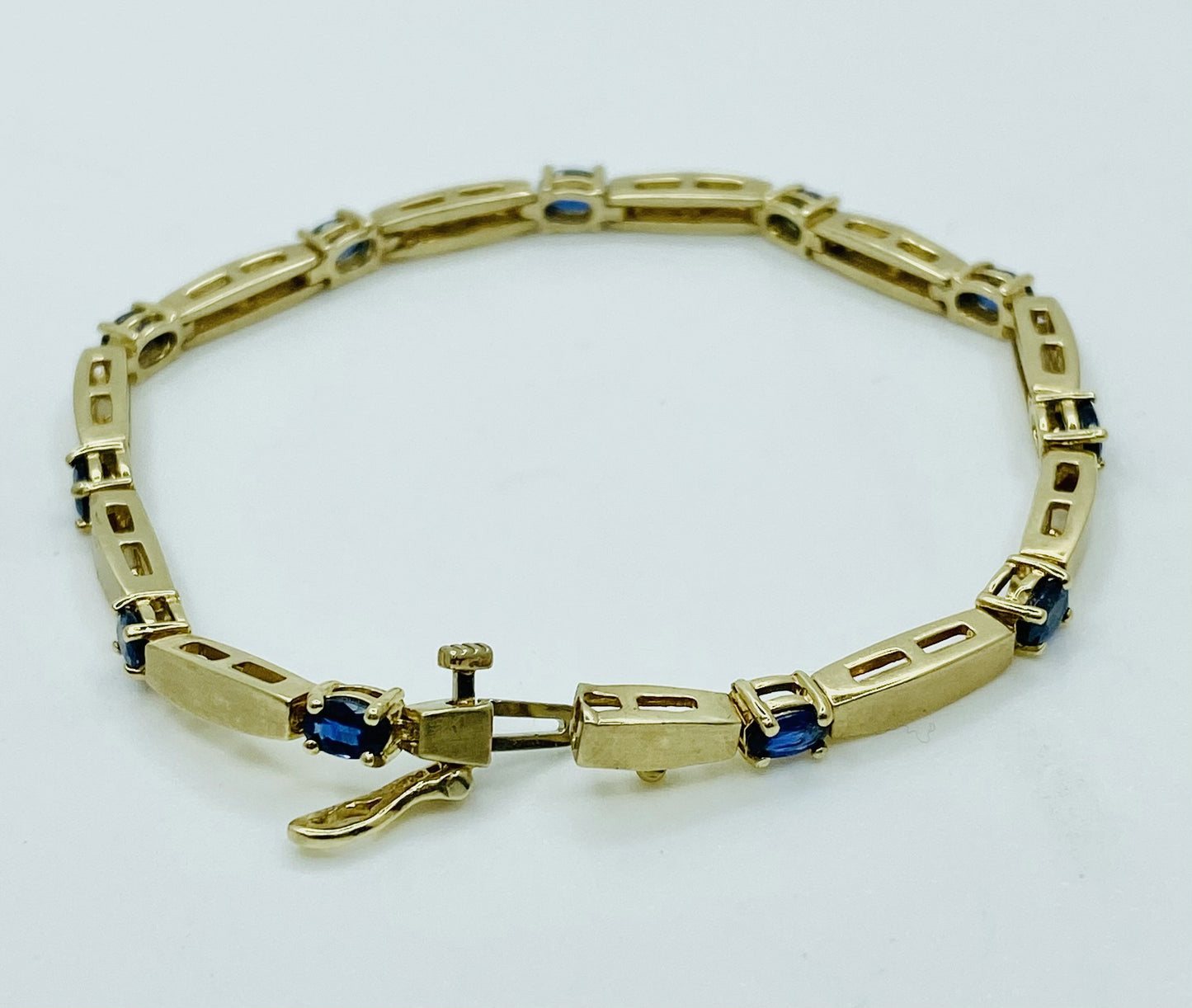 14K Blue Sapphire Bracelet