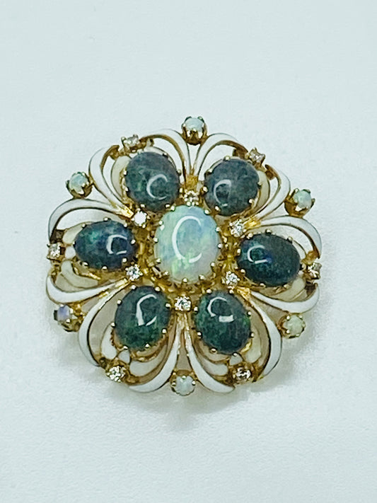 14K Opal Brooch/Pendant   VINTAGE