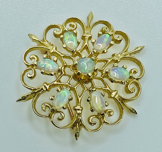 14K Opal VINTAGE Brooch/Pendant