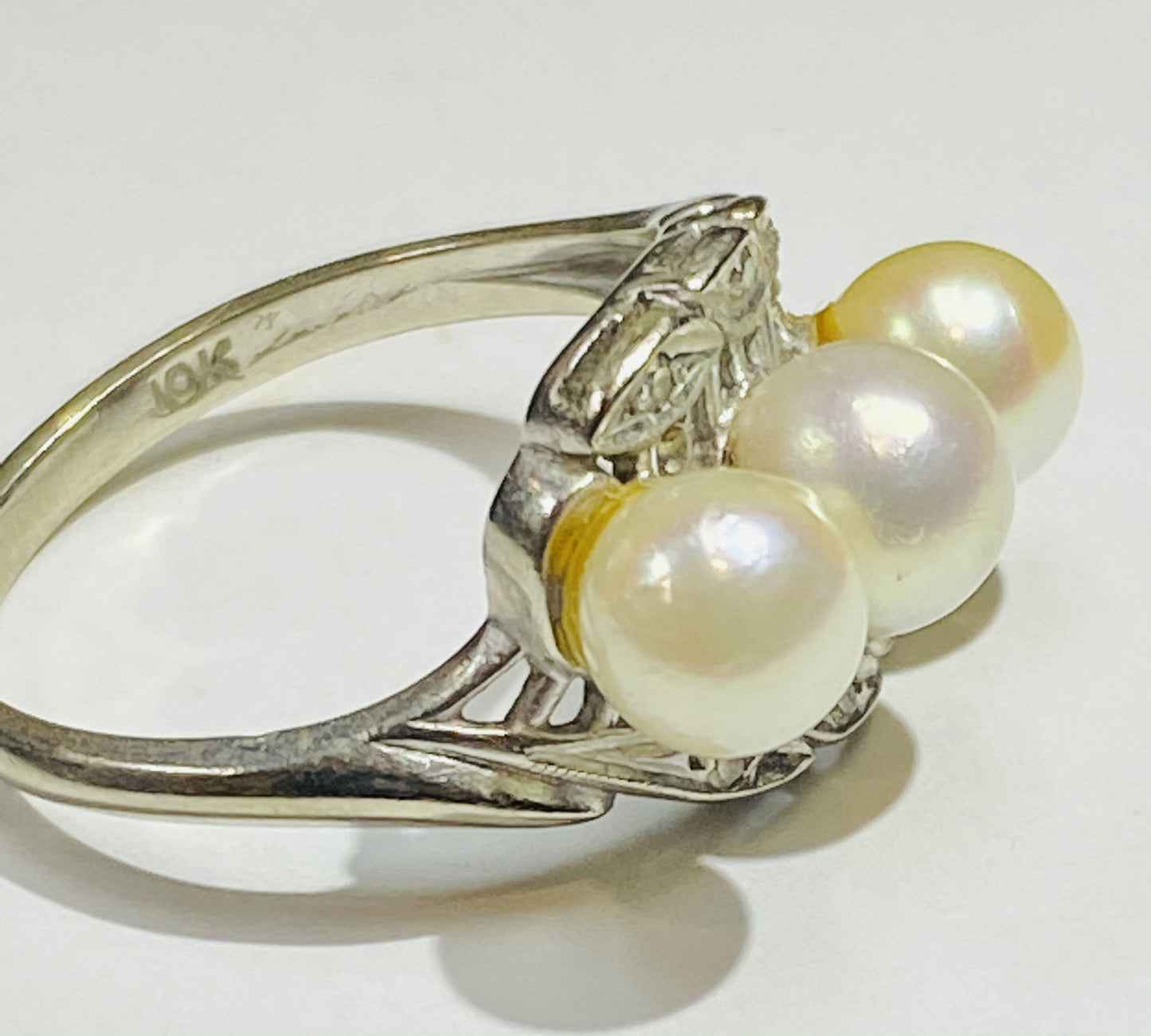 10K VINTAGE Pearl Ring