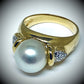 18K Pearl & Diamond Ring