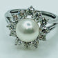 Akoya Pearl & Diamond Ring