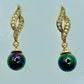 14K Cultured Black Pearl and Diamond Earrings