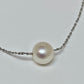 Sterling Silver Stationary Pearl Necklace