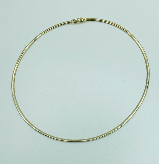 14K Gold Two-Tone Reversible Omega Necklace