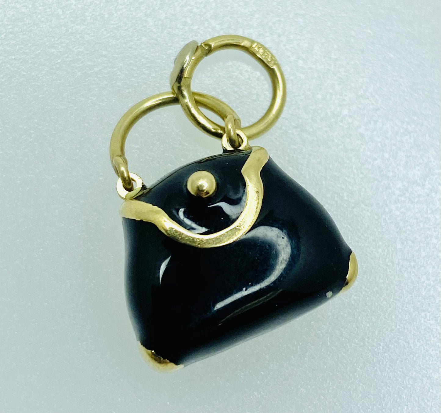 14K Enamel Purse Charm/Pendant