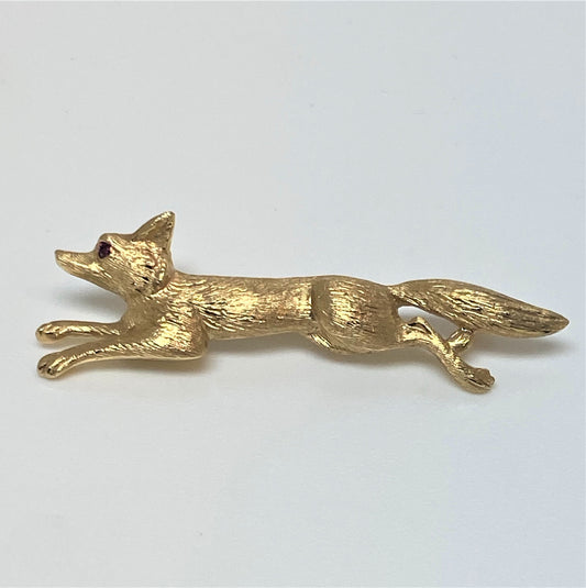 14K Fox Brooch