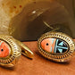 14K /18K Onyx, Coral, Turquoise Cuff Links