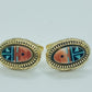 14K /18K Onyx, Coral, Turquoise Cuff Links