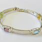 Sterling Silver Topaz, Citrine, Peridot & Amethyst Bracelet