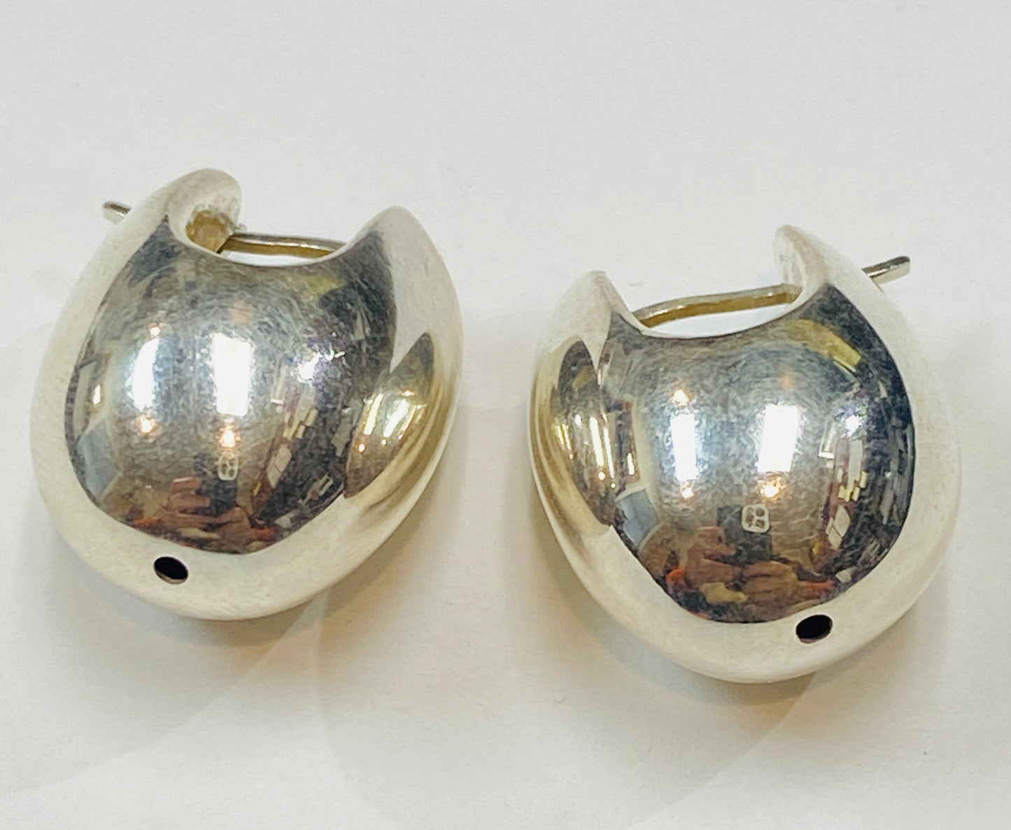 Sterling Puff Earring