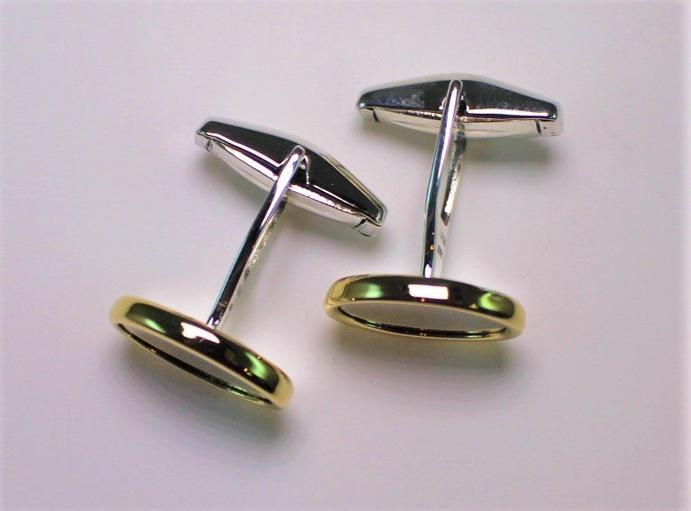 Sterling Silver & 18k Cuff Links