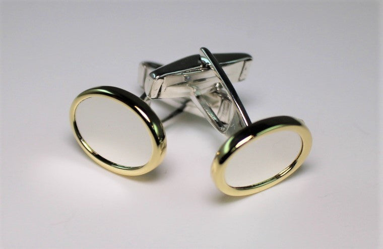 Sterling Silver & 18k Cuff Links