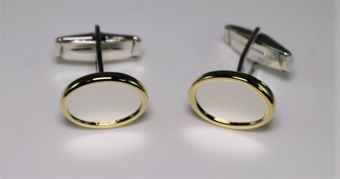 Sterling Silver & 18k Cuff Links