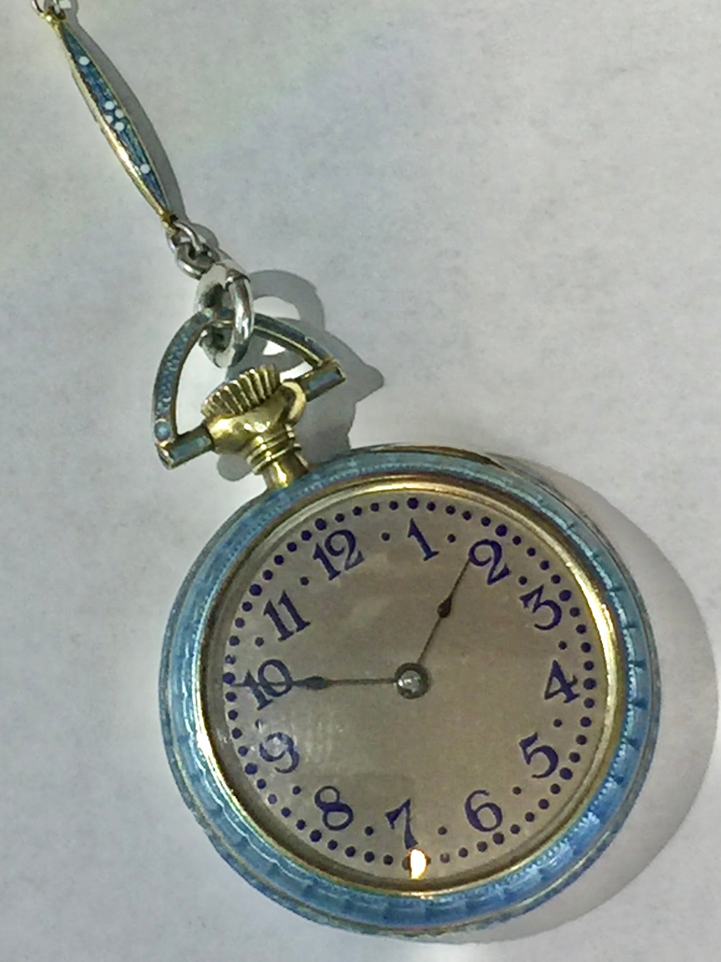 14K ANTIQUE Enamel & Pearl Watch CIRCA 1898