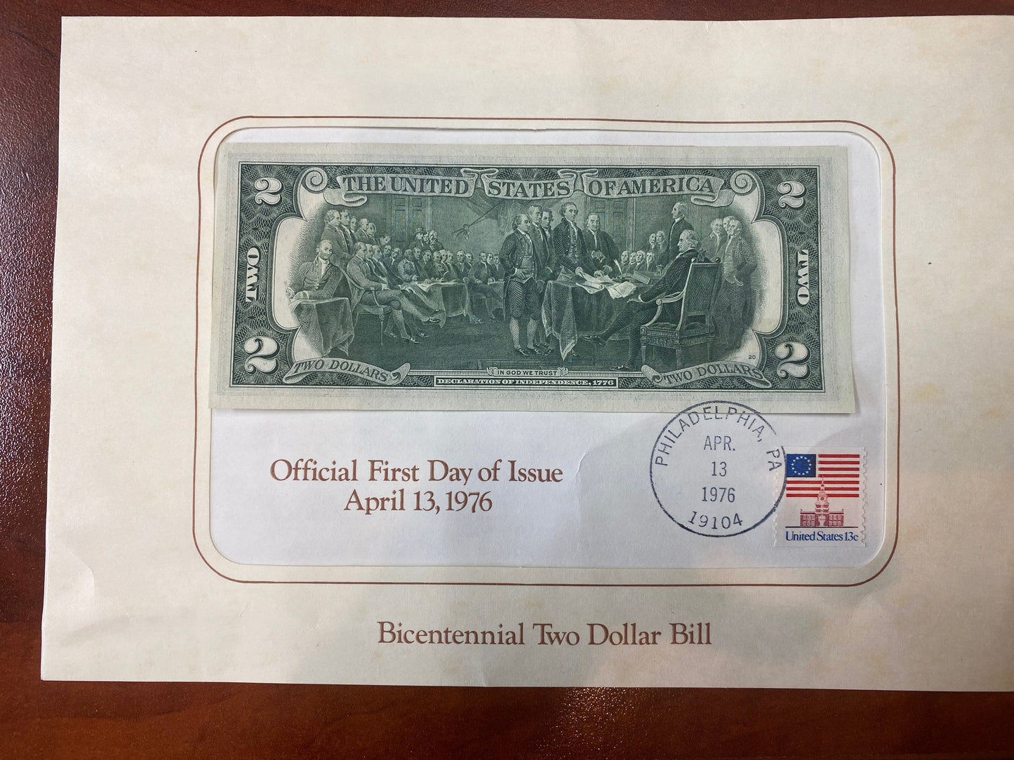 Bicentennial $2 Bill & 1976 Stamp