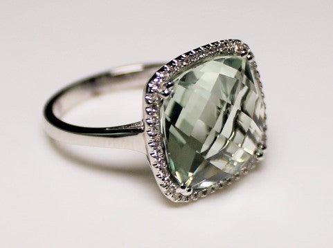 14K Amethyst & Diamond Ring