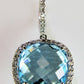 14K Blue Topaz & Diamond Earrings