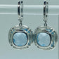 14K Blue Topaz & Diamond Earrings