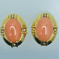 14K Carnelian & Diamond Vintage Earrings