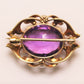 14K Amethyst & Pearl Brooch - VINTAGE